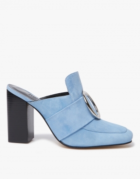 Munise with Buckle in Baby Blue Suede