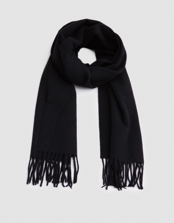 Scarf Black Merino Wool