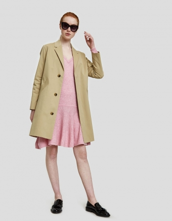 Mercer Knit Ruffle Hem Dress in Sea Pink