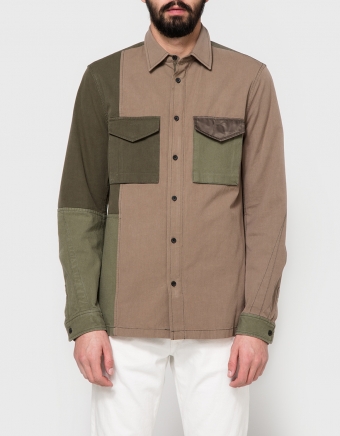 LS Mixed Canvas Patchwork Shirt