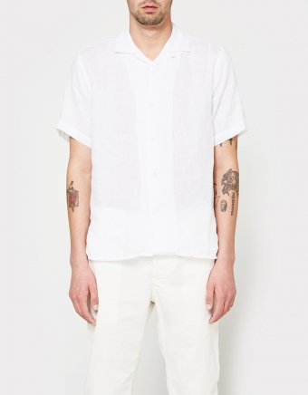White Linen SS Camp Shirt