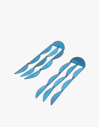 Rain Earrings in Blue Ox