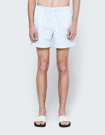 Pacifique Elastic Boardshort in Sky Blue-White