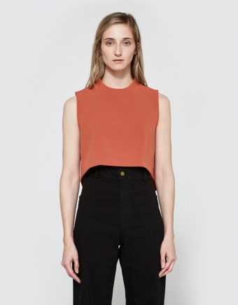 Wind Chime Raised Collar Top in Coral