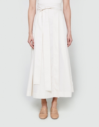 Striped Poplin Skirt