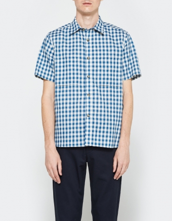 Camp Shirt Light Indigo Gingham