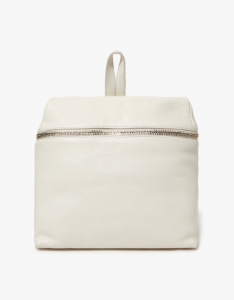 Pebble Leather Backpack in Off White