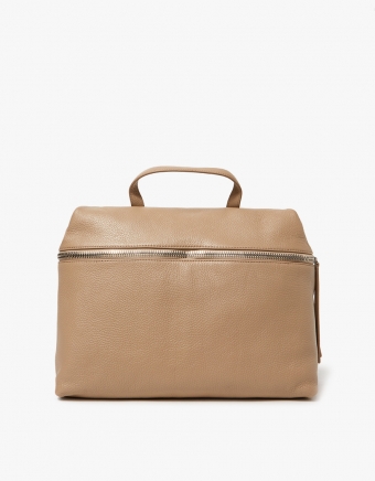 Pebble Leather Satchel in Camel