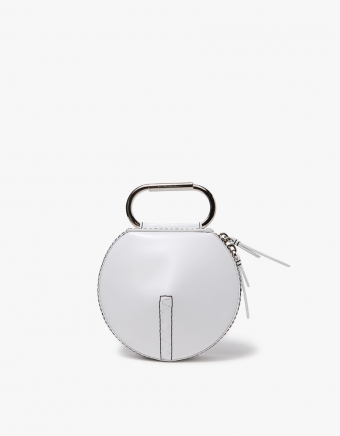 Alix Circle Clutch in White
