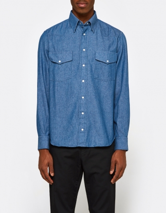 6.5oz Japanese Denim Shirt in Indigo