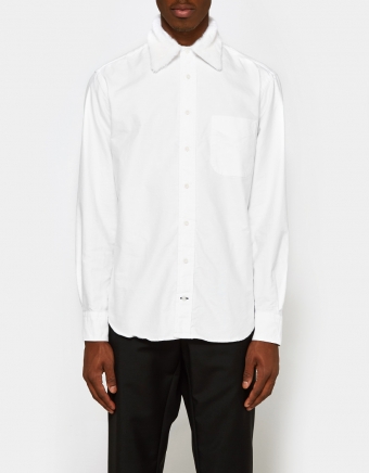Removeable Fur Collar Shirt in White