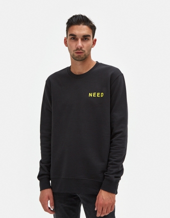 NEED Boxy Crew Fluo in Black