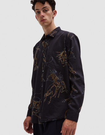 Initial Shirt Rodeo Black Print