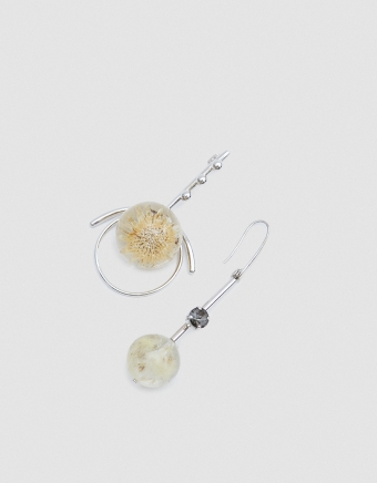 Mixed Earrings with Spheres in Palladium