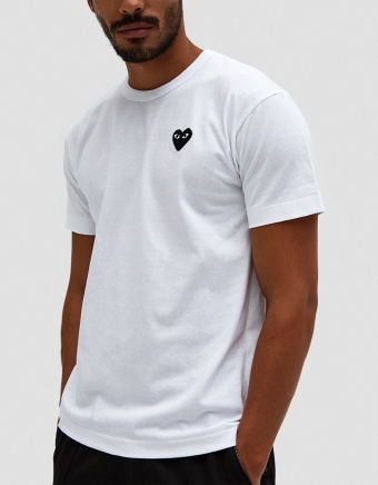 Play Black Heart Tee in White