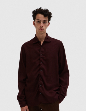 L/S Sport Shirt in Bordeaux