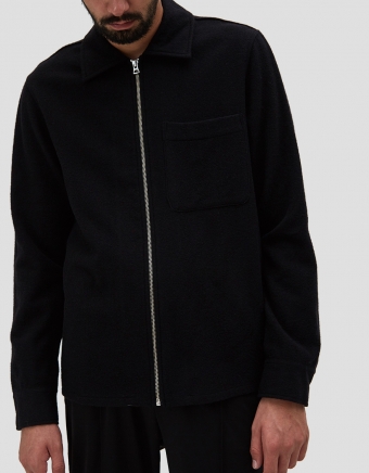 Drip Shirt Black Carded Wool