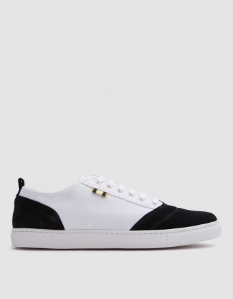 Suede/Canvas Low in White/Black
