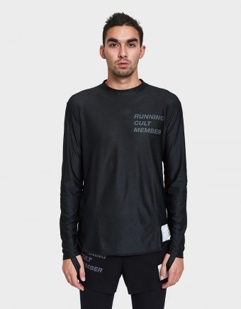 Mesh Long Tee in Black