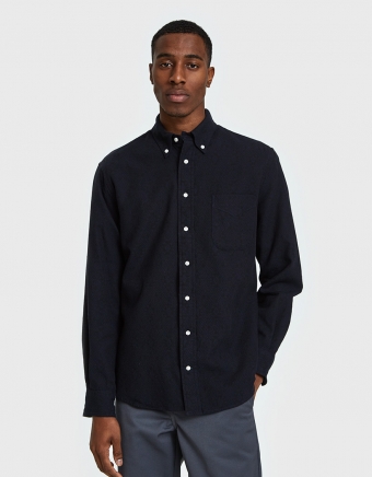 Geometric Flannel Shirt in Navy