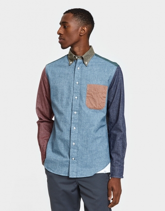 Flannel Chambray Shirt in Multi
