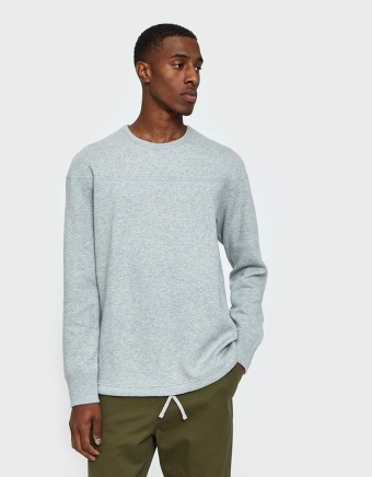 LS Panel Crewneck Mesh Double Knit in Heather Grey