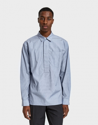 Wide Placket Shirt in Navy
