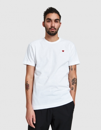 Play SS Small Red Heart T-Shirt in White
