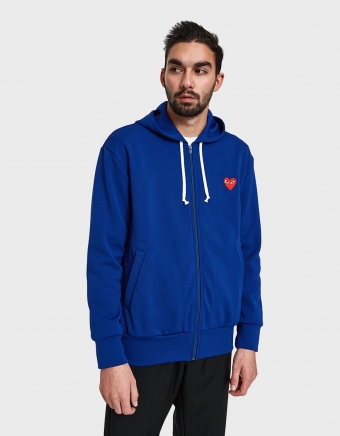 Play Zip Hooded Sweatshirt in Navy