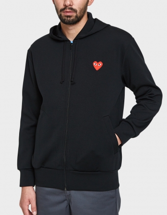 Play Zip Hooded Sweatshirt in Black