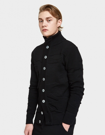 Polygon Cardigan in Peano Black