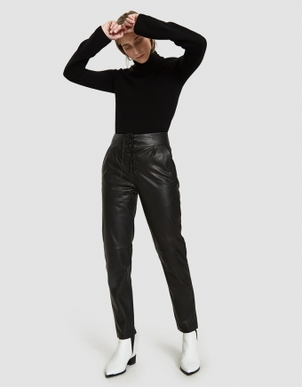 Robin Leather Pants in Black