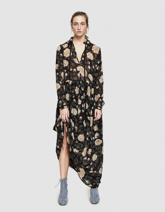 Carlton Georgette Maxi Dress in Black