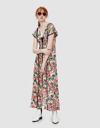Maple Silk Maxi Dress in Multi