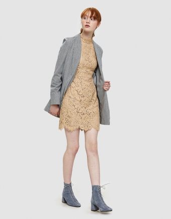 Jerome Lace Mini Dress in Cuban Sand