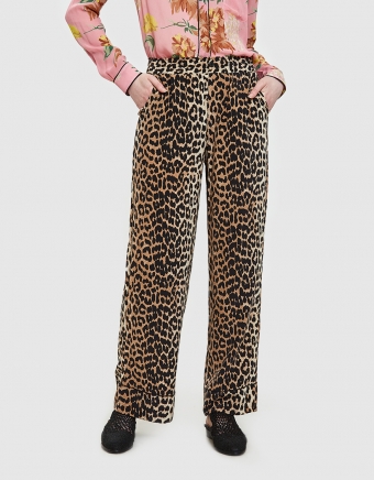 Fayette Silk Pants in Leopard