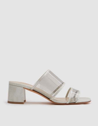 Martina Clear Slide Tortoise Silver Sparkle/Grey