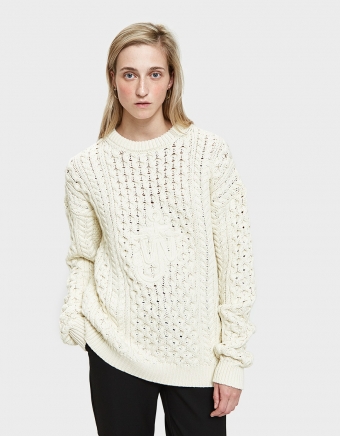 Cable Jumper with Embroidery