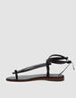 Bibiana Leather Flat in Black