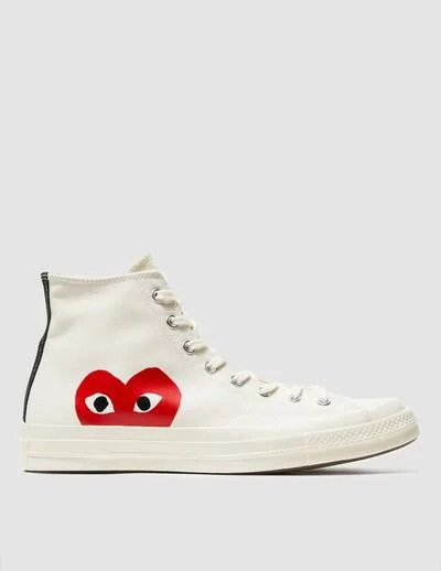 Comme des Garçons Play Play Converse Chuck Taylor High in Beige