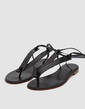 Bibiana Leather Flat in Black