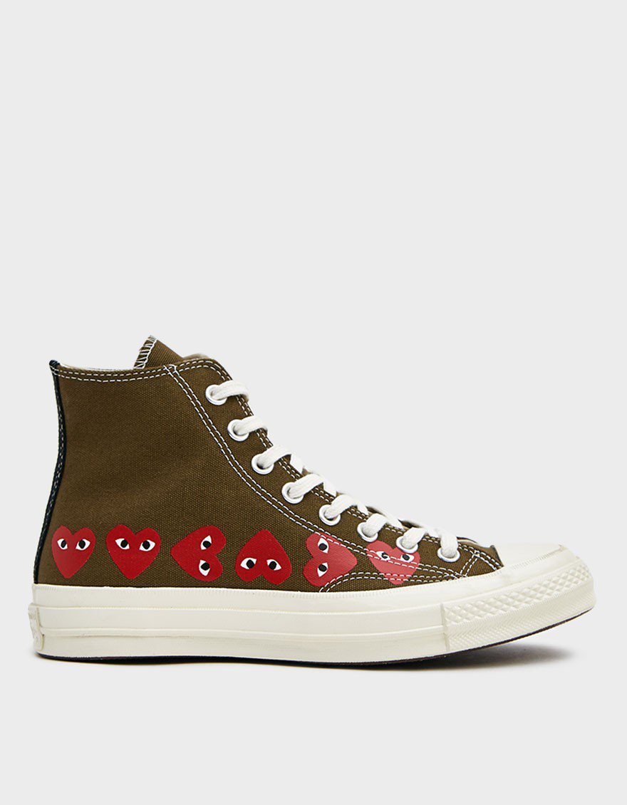 Play Converse Chuck Taylor High Multi Heart Sneaker in Khaki