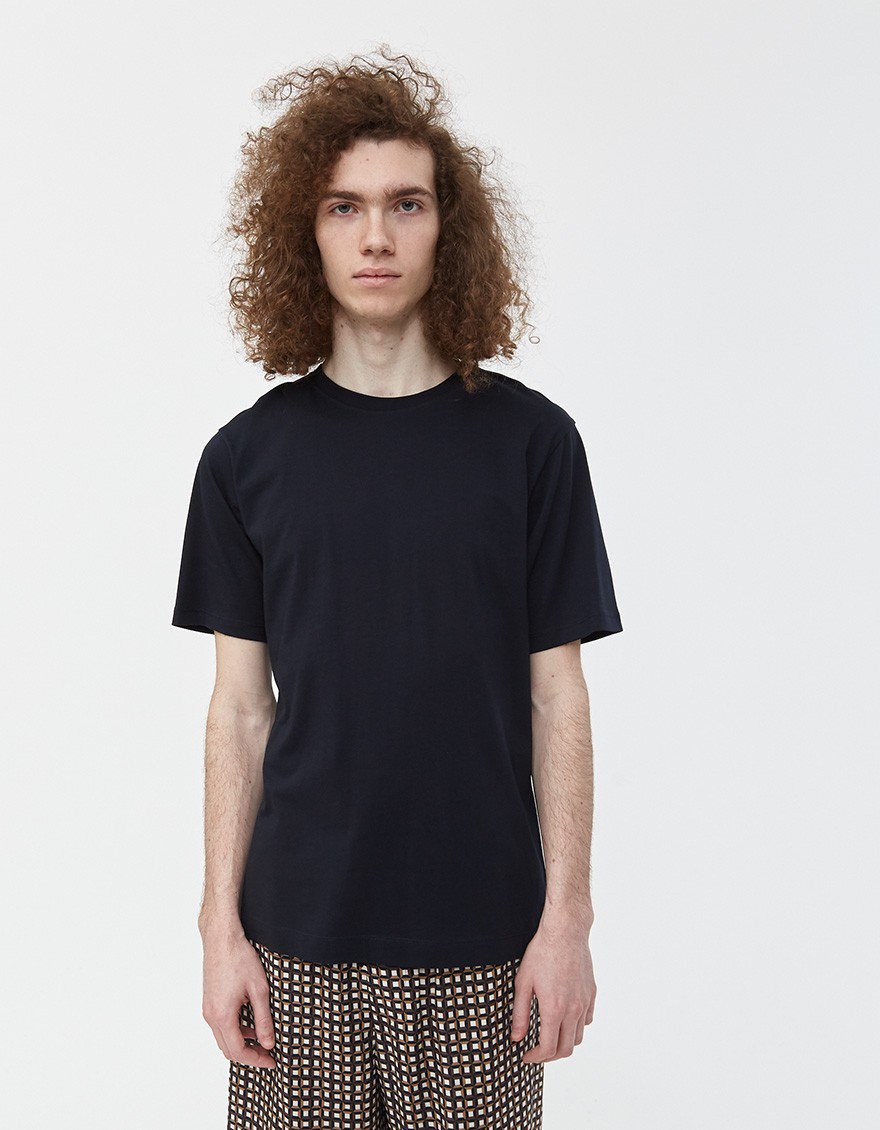 Hob Crewneck Tee in Navy