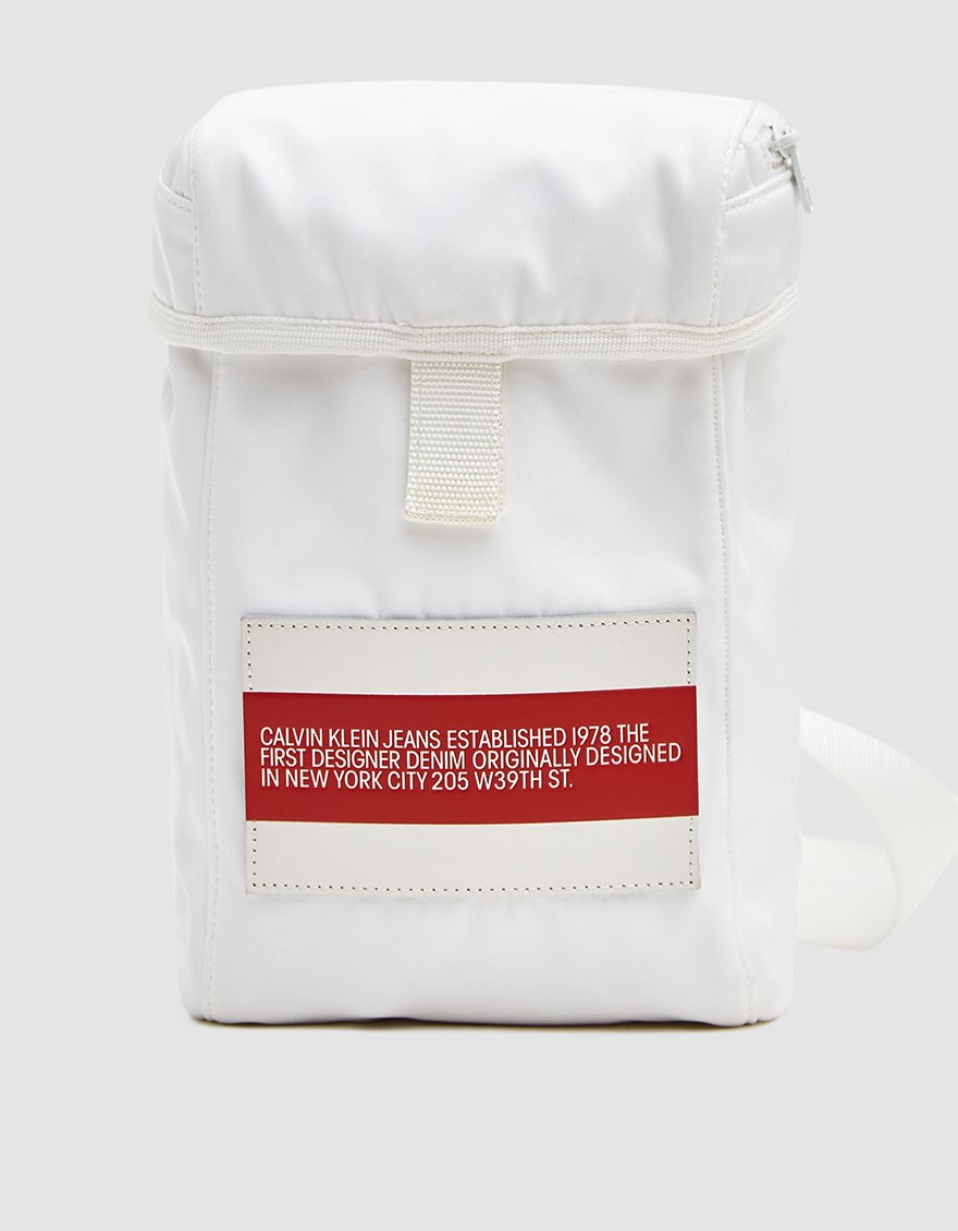 Est Logo Nylon Cross Body Bag WhiteRed