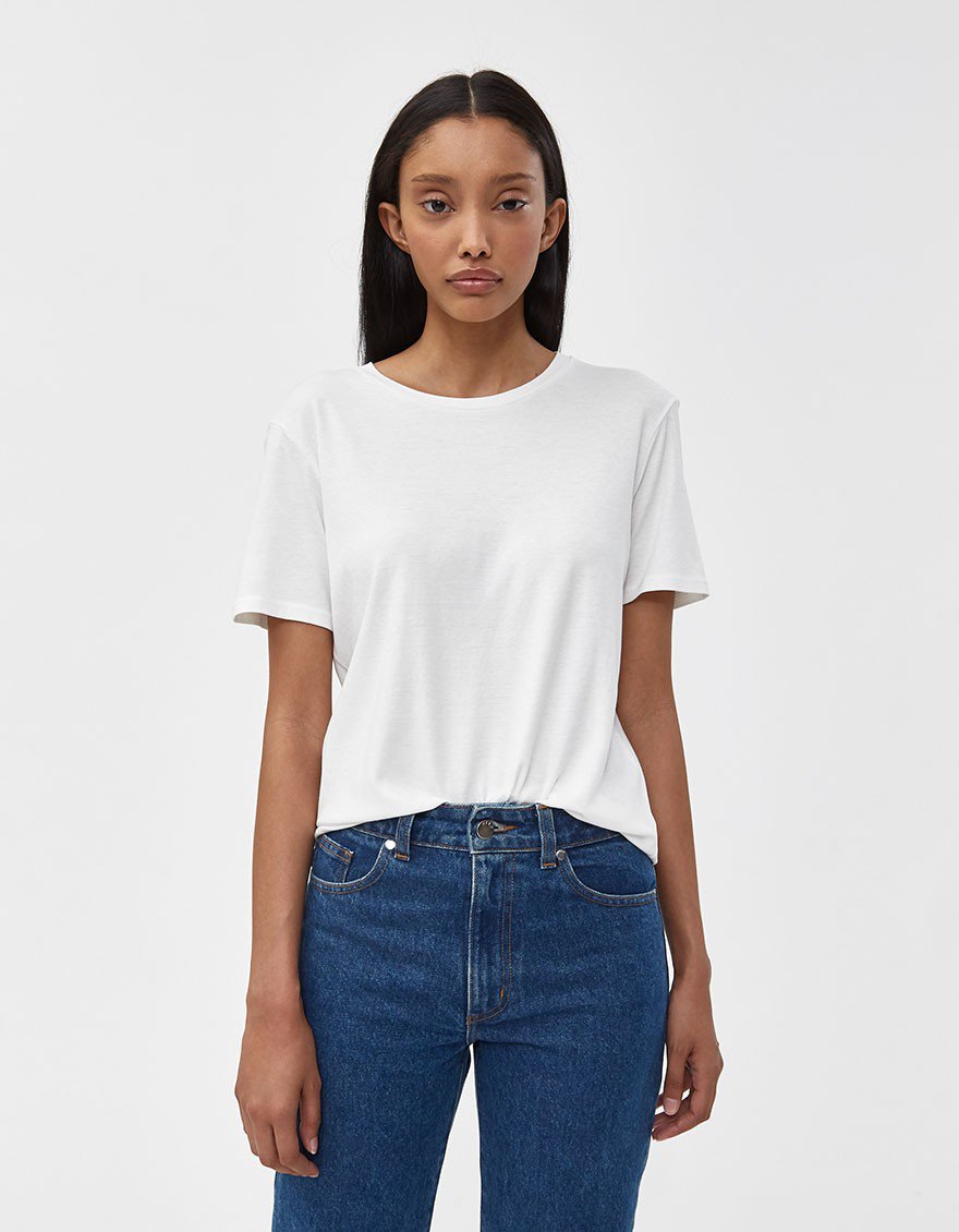 High Twist Crewneck Tee in White