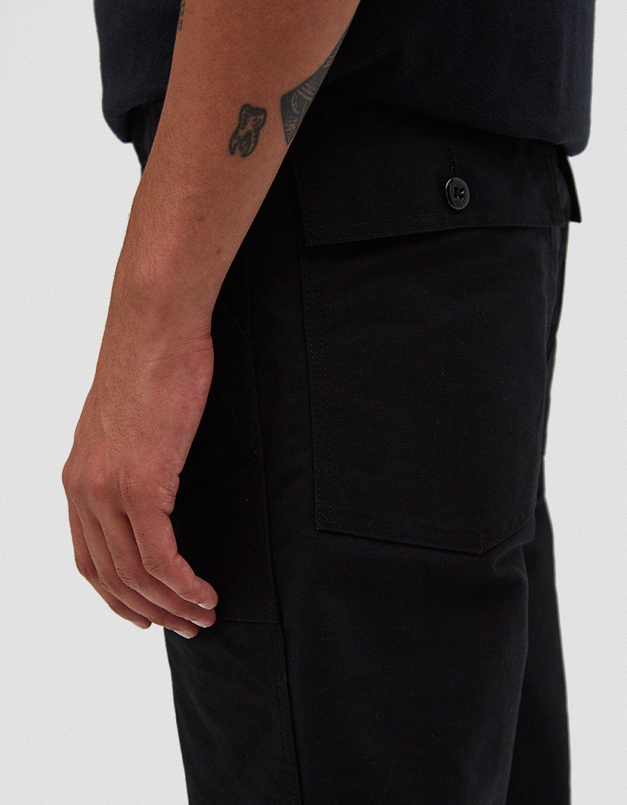 Fatigue Cotton Double Cloth Pant in Black