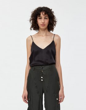 Monica Lace Back Camisole in Black