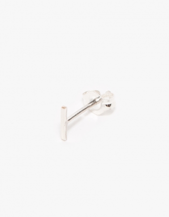 Single Silver Staple Stud Earring