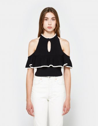 Knit Cold Shoulder Top