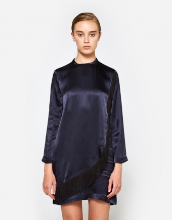 Donnelly Satin Dress in Total Eclipse